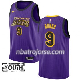 Barn Los Angeles Lakers Tröja Rajon Rondo 9 2018-19 Nike City Edition Lila Swingman